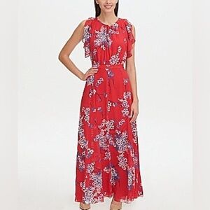 Tommy Hilfiger Red Floral Maxi Dress